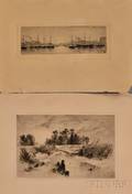 Two Unframed 19th Century Prints Harbor View