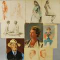 Adriaan Barnouw DutchAmerican 18771968 Fifteen Figural Works on Paper