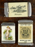 Three celluloid advertising match vesta safes