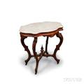 Renaissance Revival Shaped Marbletop Walnut Table