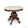 Renaissance Revival Marbletop Walnut Table