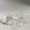 Thirty Colorless Glass Tableware Items