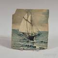 American School 19th Century Schooner at Sea