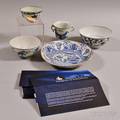 Five Exportstyle Blue and White Porcelain Items