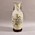 Enameled White Porcelain Vase