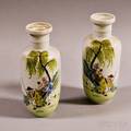 Pair of Enameled Porcelain Vases