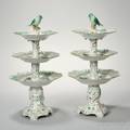 Pair of Herend Threetier Porcelain Cake Stands