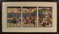 Two Japanese Woodblock Triptych Prints