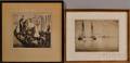 AngloAmerican School 19th20th Century Two Etchings of Venice Men on Boat