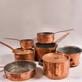 Seven French Copper Pots