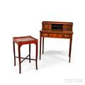 Maddox Federalstyle Ladys Writing Desk and a Redstained Side Table