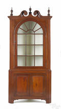 Pennsylvania pine and poplar twopart corner cupboard early 19th c