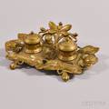 Art Nouveau Brass Inkwell