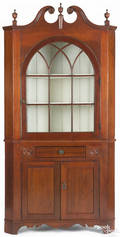 Pennsylvania pine twopart corner cupboard ca 1830