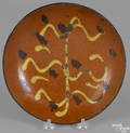 Pennsylvania redware pie plate 19th c
