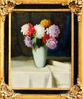 Jnos Z Molnr Hungarian 18781960 Still Life with Colorful Blooms