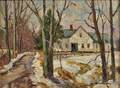 Bernard Corey American 19142000 Old House in Winter A Doublesided Composition