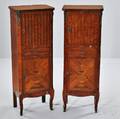 Pair of Tall Parquetry Cabinets