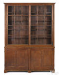 Pine twopart store display cabinet 19th c