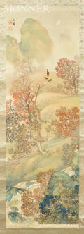 Hanging Scroll Depicting a Landscape