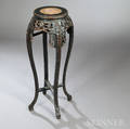 Chinese Export Marbleinset Carved Hardwood Stand