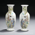 Pair of Famille Rose Vases