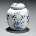 Small Blue and White Covered Jar