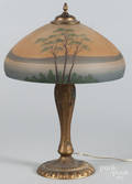 Reverse painted table lamp