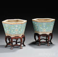 Pair of Enameled Jardinieres