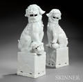 Pair of Jingdezhen BlancdeChine Buddhist Lions