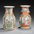 Pair of Rose Medallion Vases