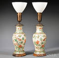 Pair of Famille Verte Vases