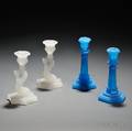 Two Pairs of Pressed Glass Candlesticks