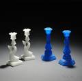 Two Pairs of Pressed Glass Candlesticks