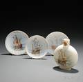 Four Santa Maria Decorated Glass Items