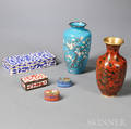 Group of Cloisonne Boxes and Vases