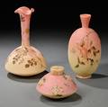Three Mount Washington Glass Burmese Vases