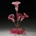 Victorian Cranberry Glass Epergne