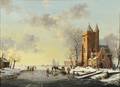 Reginald Ernest Arnold British 18531938 Animated Winter View with Skaters