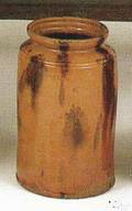 Large Pennsylvania redware canister 19th c