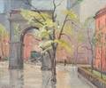 Bela de Tirefort American 18941993 Washington Square Arch in Spring