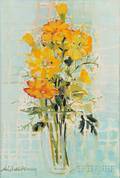 Michel Henry French b 1928 Yellow Zinnias