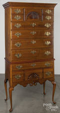 New England Queen Anne maple high chest