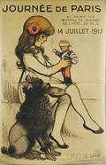 Francisque Poulbot Journe de Paris  14 Juillet 1917 French WWI Lithograph Poster