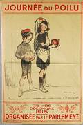 French Journe du Poilu WWI Lithograph Poster