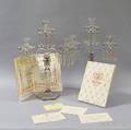 Pair of Glass and Crystal Threelight Candelabra and a Group of Coronation Items