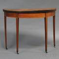 George III Inlaid Mahogany Demilune Card Table