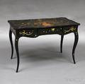 French Provincial Blackpainted and Gilt Worktable