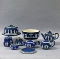 Nine Wedgwood Dark Blue Jasper Items