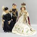 Three Large Wax Dolls Queen Elizabeth II Prince Phillip and the Queen Mum